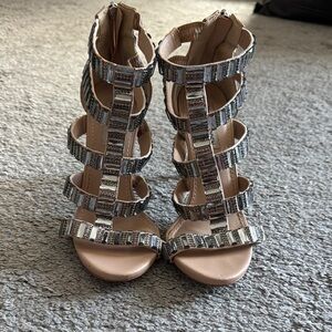 Stylish Silver Strappy Women's Sandals